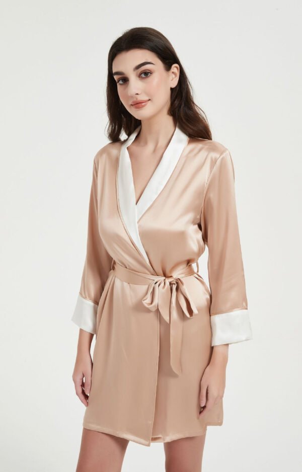 100% 22mm silk women long sleep robe